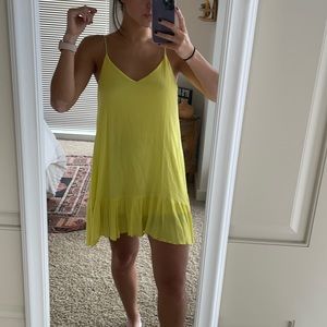 Bright yellow spaghetti strap dress